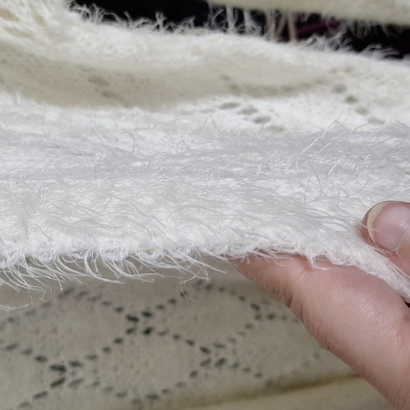 PROMESA M/L SHAGGY CARDIGAN NWOT CREAM WITH POCKETS - Picture 3 of 5